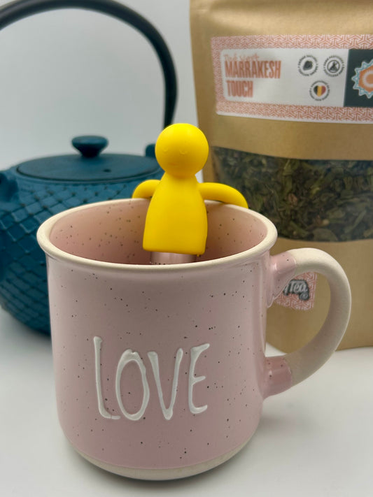 Lot de 3 mugs en grès pastel – LOVE, PEACE & JOY (250 ml)