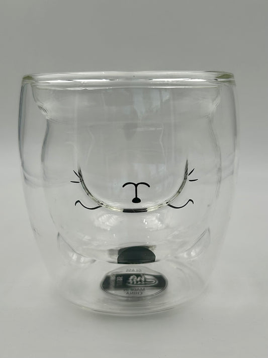 Verre à double paroi “Chat Thé-Riblement Mignon”